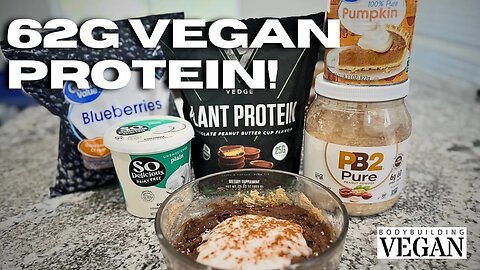 FAVORITE PRE-WORKOUT MEAL! Vedge Chocolate Peanut Butter Pumpkin Cream of Rice! 62g VEGAN PROTEIN
