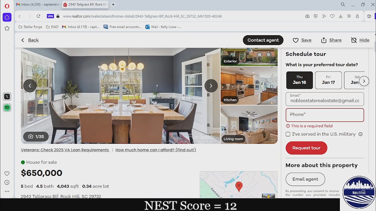 Top 5 NEST Rated Properties Rock Hill, SC Residential For Sale 01/16/25