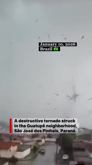 A destructive tornado struck in the Guatupê neighborhood, São José dos Pinhais, Paraná, Brazil 🇧🇷