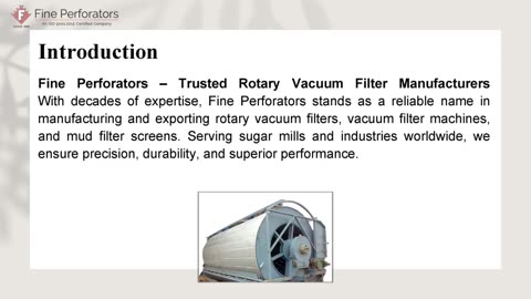 Leading Rotary Vacuum Filter Manufacturers & Mud Filter Exporters.