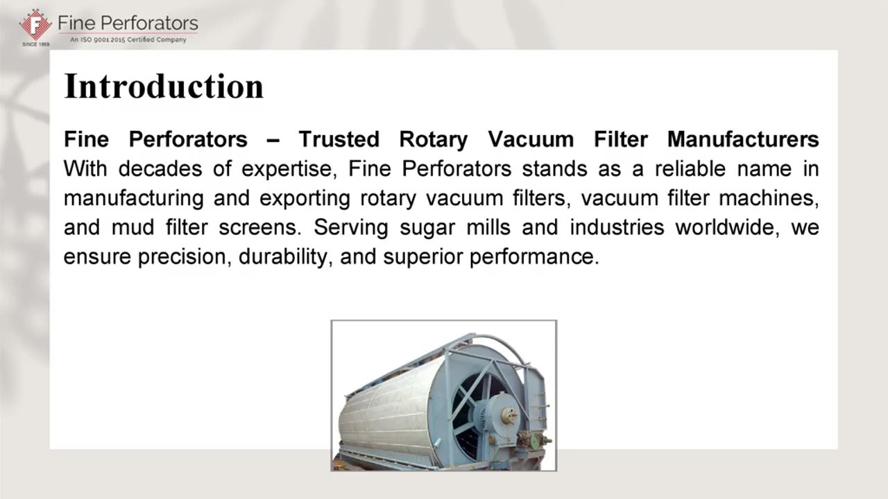 Leading Rotary Vacuum Filter Manufacturers & Mud Filter Exporters.