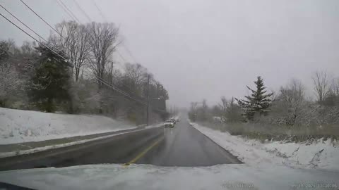 [4K] Georgina, Ontario! 1st snow(2inch=5cm)the Season. Driving to Walmart, Georgina.ON.CA.