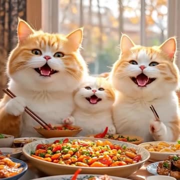 Cat Preps A Meal For His Family