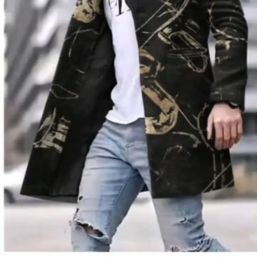 Men's Slim Fit Plaid Trench Coat Winter Warm Long Sleeve Jacket Casual Classic