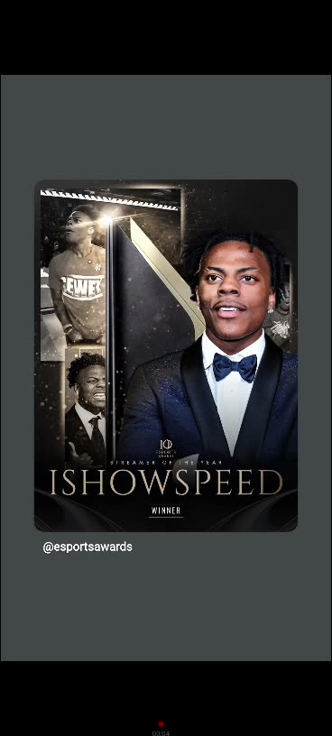 Congratulations to ishowspeed winning streamers awards 2025 12/7/25