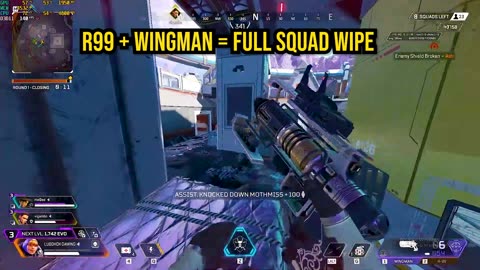 Wattson Squad Wipe with R99 & Wingman ⚡ | Apex Legends Kings Canyon