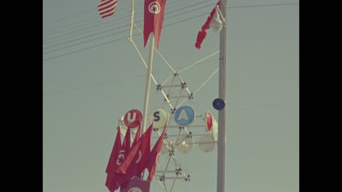 American Pavilion At Tunis Fair (Original Colored Film)