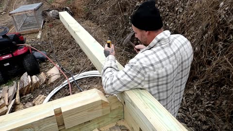 Cabin Build 3rd Support Wall up