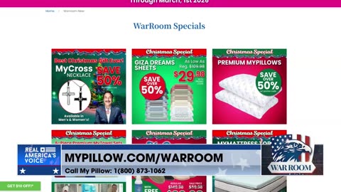 WARROOM PREMIUM CHRISTMAS SPECIALS! Order Today At MyPillow.com/warroom