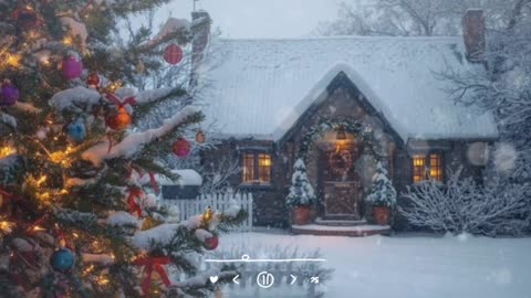Christmas Carol Lofi Music with Winter snowfall ambience