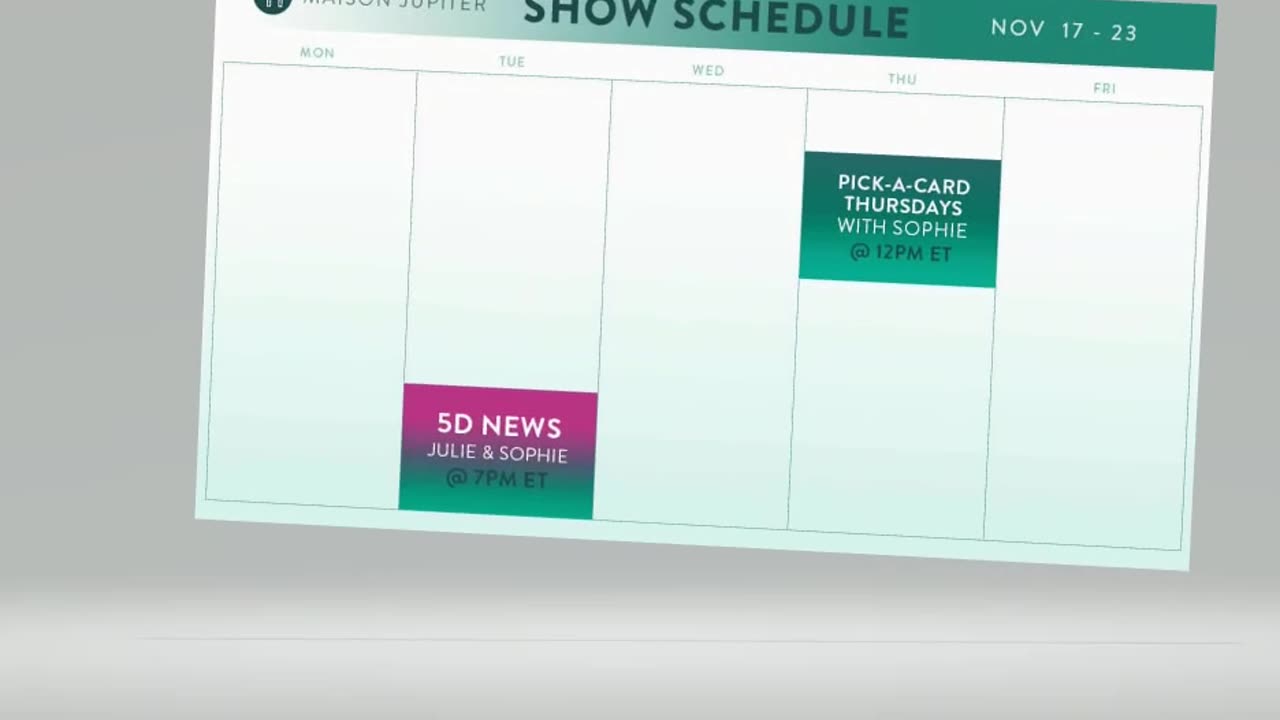 Maison Jupiter Schedule YouTube & Rumble