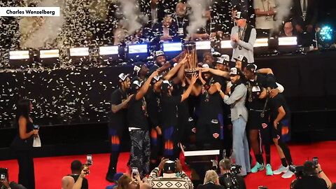 Josh Hart is caught goosing teammate Jalen Brunson during celebration