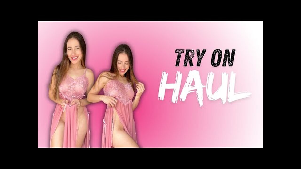 ( 4K ) BEST HIGH SPLIT DRESS TRY ON - SEE THROUGH