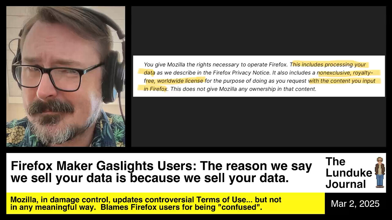 Firefox Maker Gaslights Users: The reason we say we sell your data is because we sell your data.