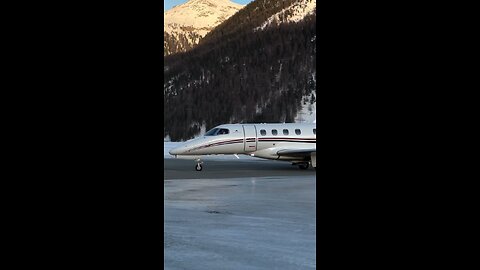 Private Jet in a Stunning Snowy Landscape