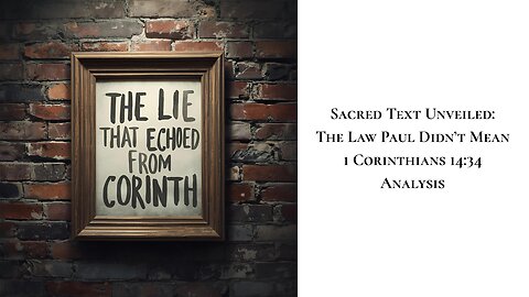 The Law Paul Didn't Mean: 1 Corinthians 14:34