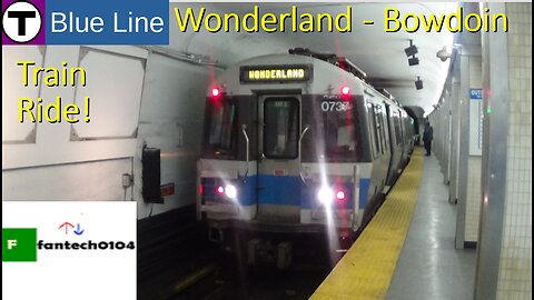 Riding a MBTA Siemens 700 Series Blue Line train from Wonderland to Bowdoin