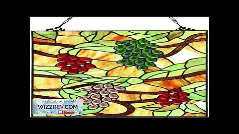 Bieye W10065 Grape Tiffany Style Stained Glass Window Hanging Panel Rectangular Shape Review