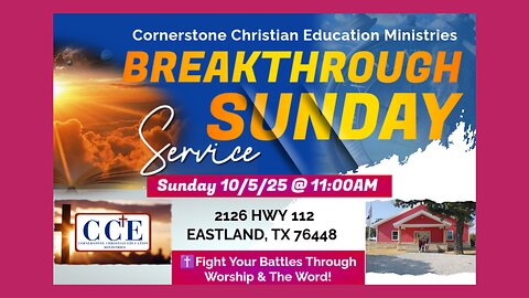 ✝️Live 11:00am Sunday Service 10/5/25