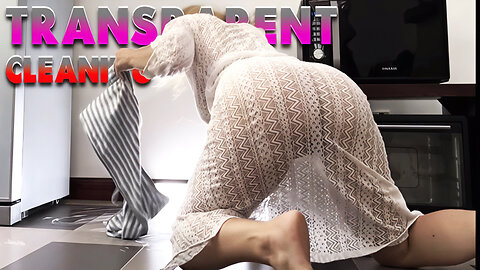 [4K] Transparent No Pants, No Problem Lazy Girl’s Guide to Sparkling Floors 💃