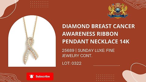 DIAMOND BREAST CANCER NECKLACE 14K