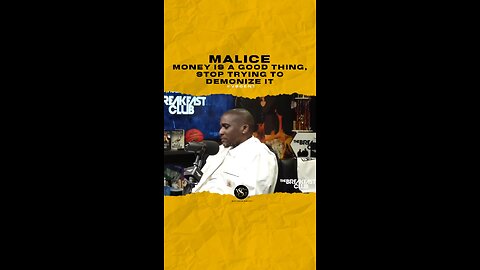 @malice Money is a good thing, stop trying to demonize it. #malice 🎥 @breakfastclubam
