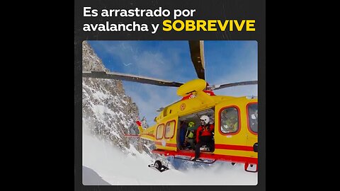 Esquiador sobrevive a una avalancha en los Alpes