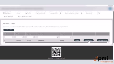 HOA Homeowner - Managing Work Orders