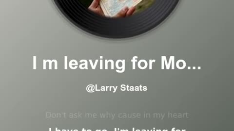 I'm leaving for Montana in the morning