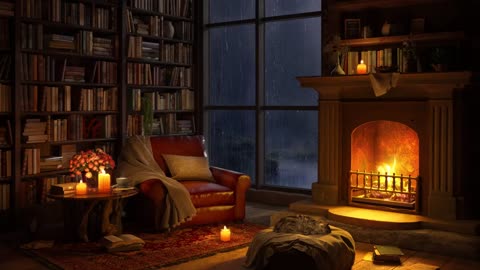 Cozy Reading Nook Ambience, Smooth Jazz Music