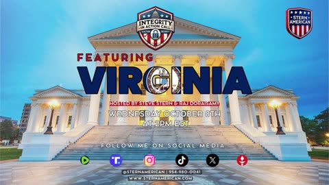 ELECTION INTEGRITY CALL – WED, OCT 8 · 2 PM EST | FEATURING VIRGINIA