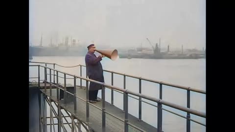 Rotterdam’s Giant Challenge: Drydock Launch in 1923 in Color!