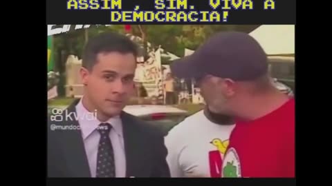 Terroristas do MST ameaçando jornalista.