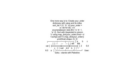 sort polars df column values based upon user-defined custom order