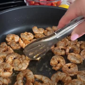 One Pan Seared Shrimp In a Garlic, Tomato Olive SauceIt’s quick, easy, and packed