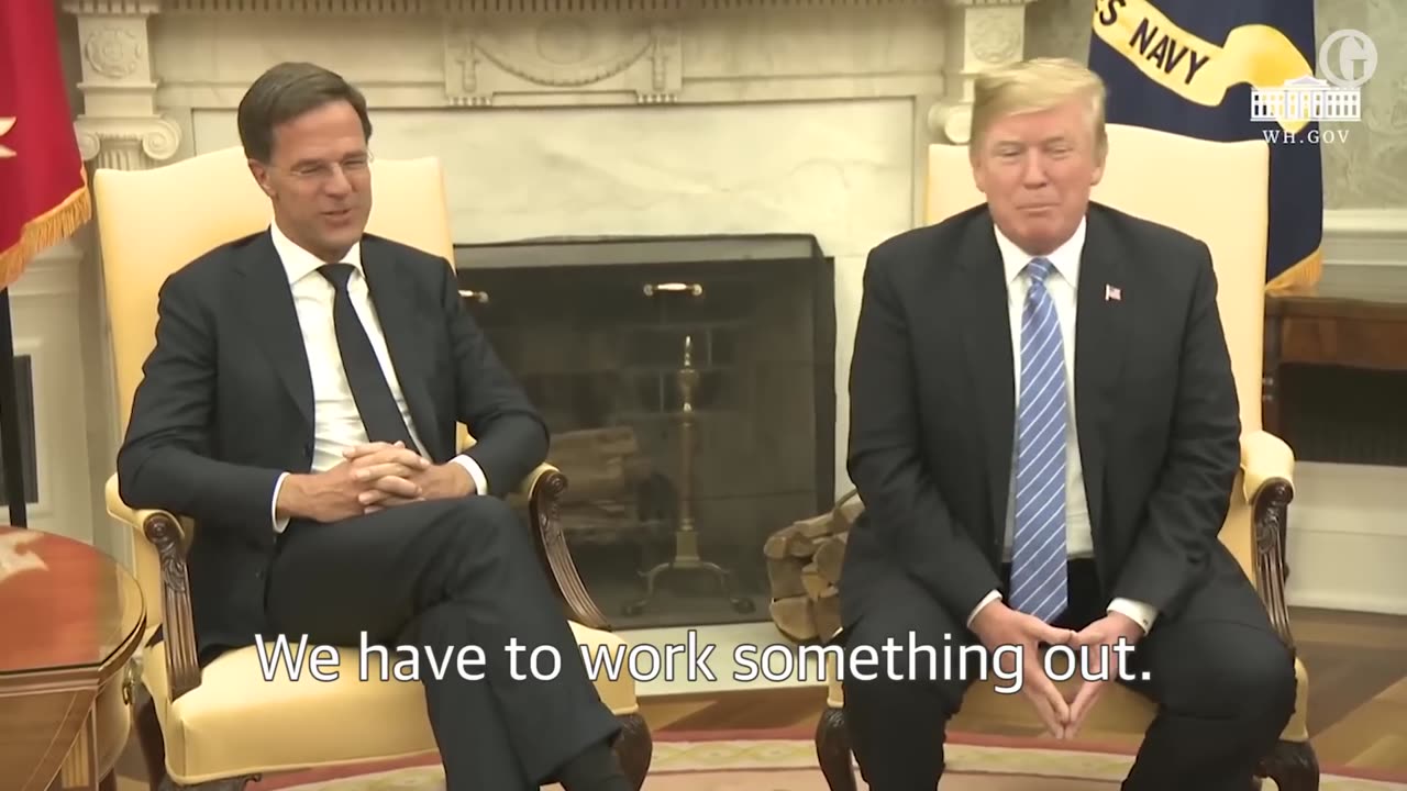 'NO; Dutch prime minister awkwardly interrupts President trump