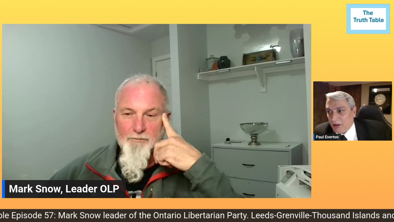 The Truth Table EP 57: Mark Snow, leader of the Ontario Libertarian Party.