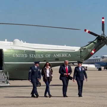President and First Lady en route to Norfolk, VA to celebrate the Navy's 250th birthday