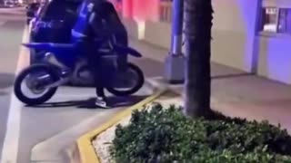 Man falls off motorcycle multiple times trying to out run police.
