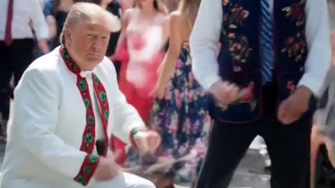 Trump and Biden dancing