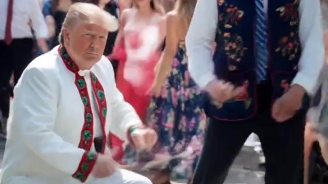 Trump and Biden dancing