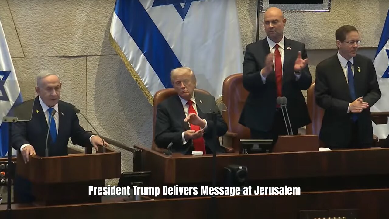US President Donald Trump Delivers Message at Jerusalem
