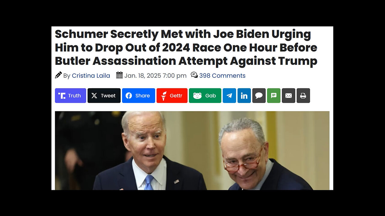 Biden Met Schumer 1h before Trump was Shot: NYT, TGP Jan 17,18