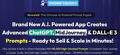 PromptBuddy Overview: Generate premium prompts for ChatGPT, MidJourney, and DALL-E 3