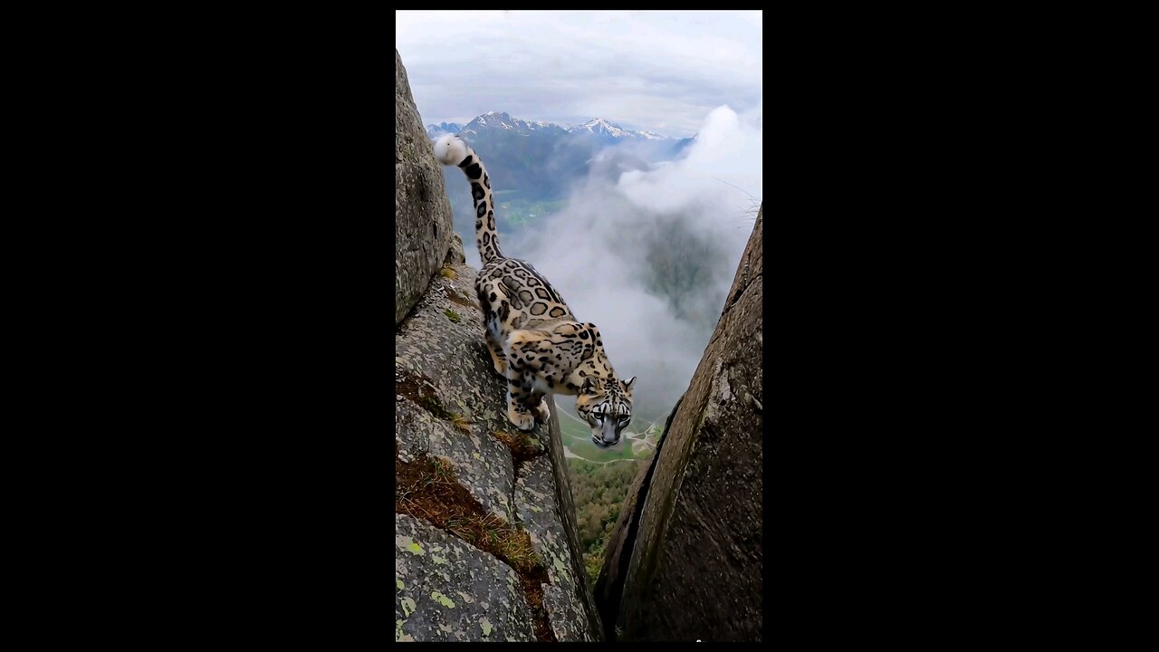 Nature's Chase Snow Leopard Hunts Mountain Goats Across Treacherous Cliffs | Wildlife Drama Unfolded