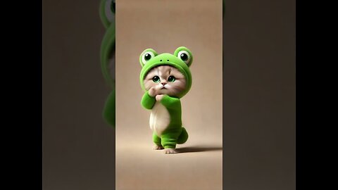 Frog Cat dancing #cat #dancingcat #petdance #dancingpet #catdancer #dance #funny