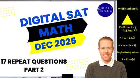 Digital SAT Math December 2025 17 Problems (Part 2)-Repeat Problems