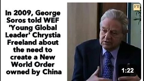 In 2009, George Soros spoke about the need to create a New World Order owned by China