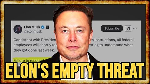 Elon THREATENS JOBS of ALL Federal Workers With RIDICULOUS Email