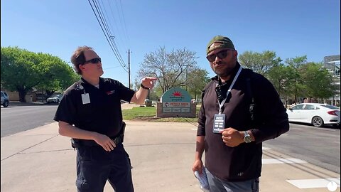 Security guard tries to interfere with my reporting